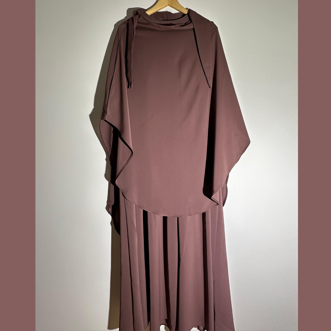 Abaya & Khimar-set -elastiska ärmar-