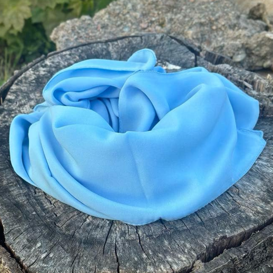 Premium Hijab Chiffon -Blå azur -